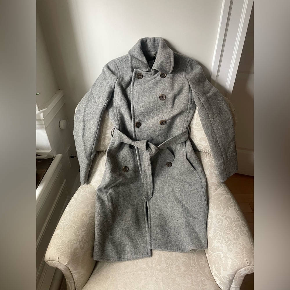 J.Crew Icon Trench in Wool blended Belted Coat size 2 $375